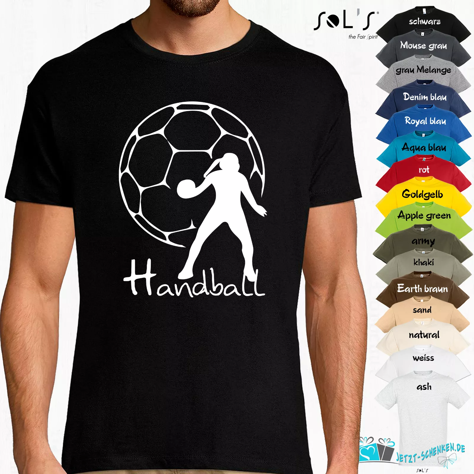 Grafik Handball Spieler mit Ball Handball