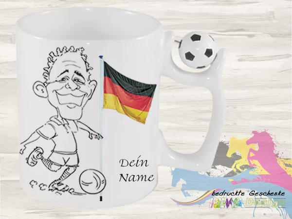 Fußball- Fan- Tasse Kicker - inkl. Ihrem Wunschnamen